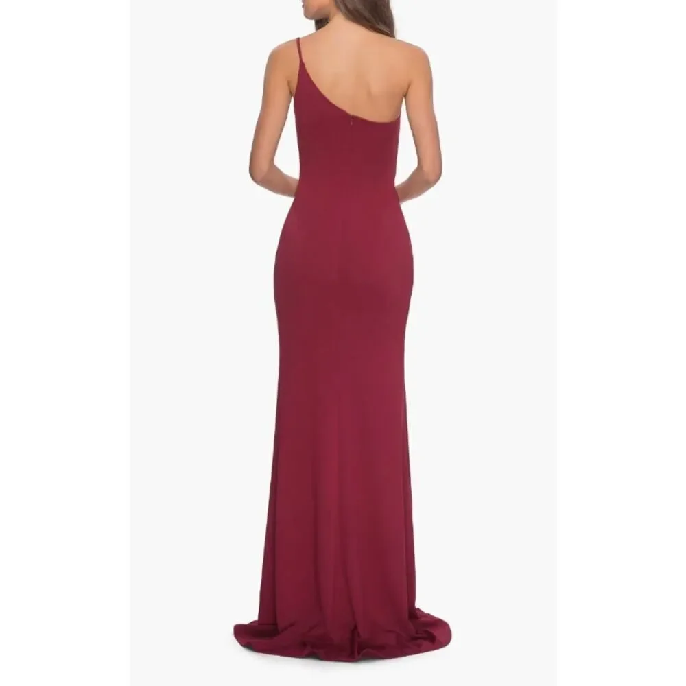 La Femme One Shoulder Long Jersey Homecoming Dress - Size 00 - NWT